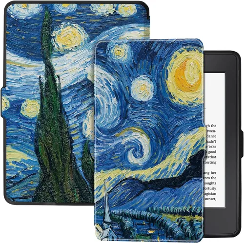 Vista 10 de Funda delgada para Kindle Paperwhite 5ª/6ª/7ª generación, color negro (Modelo EY21 y DP75SDI), delgada y ligera, cubierta de piel sintética