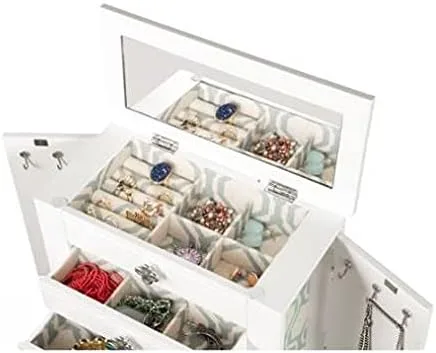 Vista 3 de Hives and Honey Emma Jewelry - Cofre de almacenamiento, color blanco