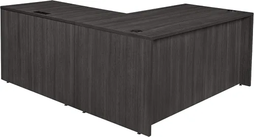 Vista 4 de Regency Legacy - Escritorio de 60 x 65 pulgadas de largo con cajón de pedestal doble, color gris ceniza
