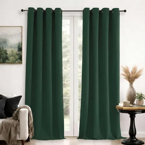 Vista 140 de Simplebrand Cortinas blancas puras de 96 pulgadas de largo para oscurecer la habitación, juego de 2 paneles para dormitorio/sala de estar, bloqueo