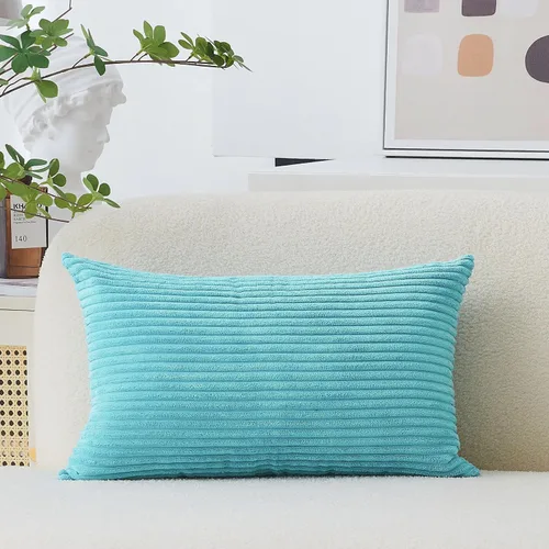 Vista 18 de Home Brilliant Funda de almohada de primavera de 18x18 pulgadas, funda de almohada de terciopelo a rayas para silla y sofá, funda de almohada