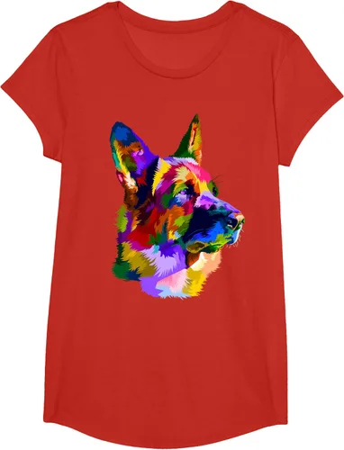 Vista 44 de Camiseta con retrato de pastor alemán para dueños de perros, Negro, S