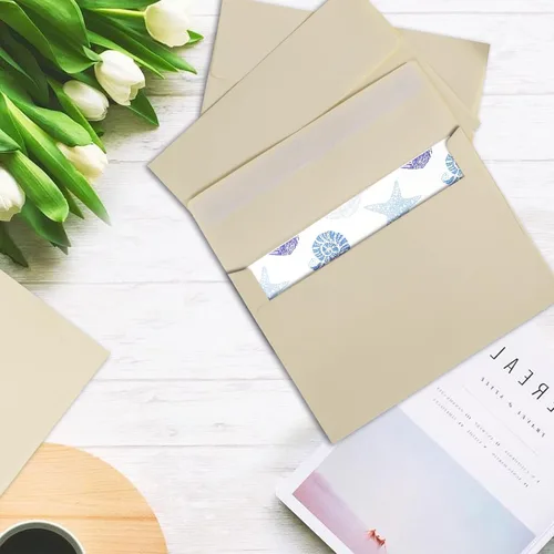 Vista 6 de Sobres de invitación A7, paquete de 30, sobres de 5x7 para invitaciones, sobres autoadhesivos para bodas, tarjetas de felicitación, correspondencia