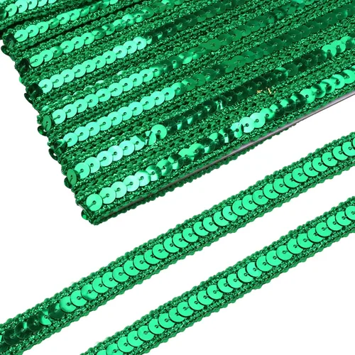 Vista 12 de Cinta de lentejuelas negras con purpurina plana para coser, 10 yardas