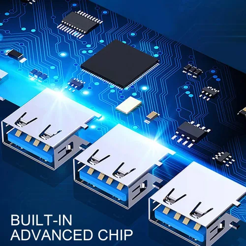 Vista 4 de Adaptador multipuerto USB Hub de 4 puertos USB Splitter USB Expander para laptop, Xbox, unidad flash, disco duro, consola, impresora, cámara