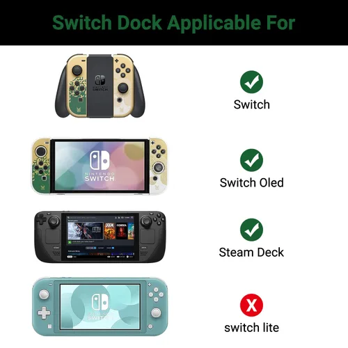 Vista 2 de Dock Switch para Nintendo SwitchNintendo Switch OLED Dock, base de TV para Switch de 6 pies, cable de base para cubierta de vapor con adaptador HDMI