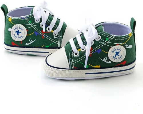 Vista 2 de Zapatos de lona suave unisex para bebés, niños y niñas, tenis antideslizantes ligeros para bebés recién nacidos