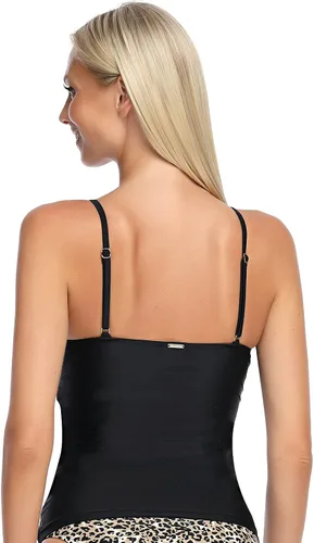 Vista 4 de RELLECIGA Top tankini fruncido para mujer
