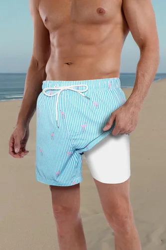 Vista 77 de Traje de baño para hombre con forro de compresión de secado rápido de 5.5 pulgadas con forro tipo bóxer amarillo (1-Yellowstar)
