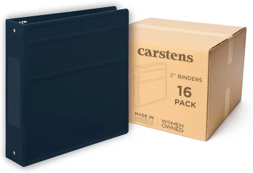 Vista 9 de Carstens Carpeta de 3 Anillos de Servicio Pesado de 2 Pulgadas - Apertura Lateral, Negro, Plástico Duradero, Anillos Sin Espacios, Cubiertas