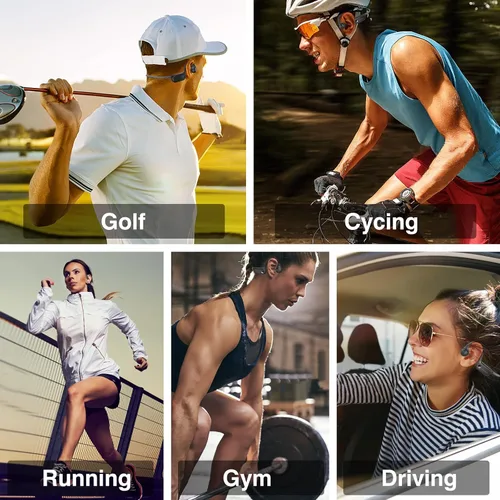 Vista 8 de Auriculares de conducción ósea, auriculares deportivos inalámbricos Bluetooth de oreja abierta actualizados 2023 con micrófono, 10 horas
