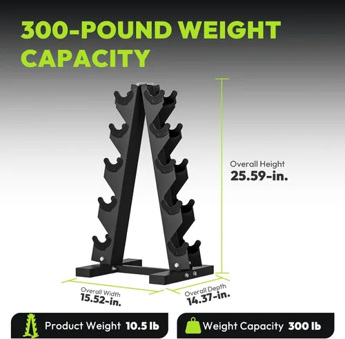 Vista 2 de HANDBODE Dumbbell Rack A Frame Weight Rack Stand Dumbbell Weight Storage for Home Gym, Space-Saving Weight Stand for Home Gym