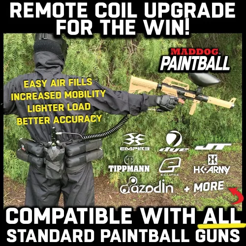 Vista 2 de Maddog Bobina remota para tanque de paintball de servicio pesado - Aire comprimido (HPA) / CO2