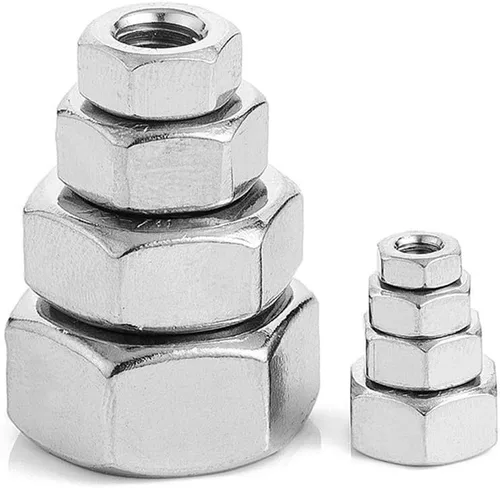 Vista 9 de Tuerca hexagonal de acero inoxidable, paquete de 50 (M2)