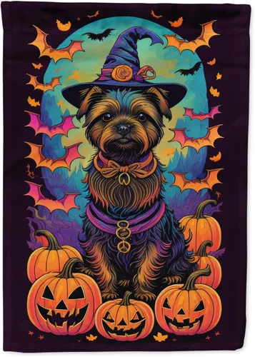 Vista 84 de Caroline's Treasures DAC1466GF - Bandera decorativa para jardín de Halloween de Affenpinscher Witchy para jardín, decoración para patio exterior