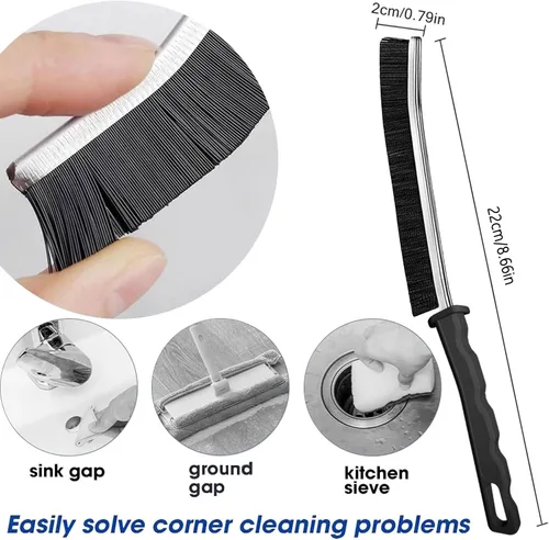 Vista 5 de Cepillo de limpieza de hendiduras, nueva herramienta de cepillo de limpieza multifuncional, cepillo para huecos de baño, hogar, cocina, baño