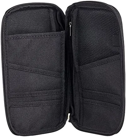 Vista 3 de Soporte de pasaporte de la cartera de viajeOrganizador de documentos RFID con correa de mano