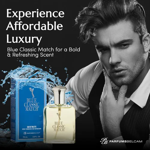 Vista 5 de PB ParfumsBelcam CM Deep Blue Eau de Toilette en espray para hombre, colonia de cítricos acuáticos frescos con bergamota, notas marinas y almizcle