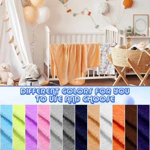 Vista 3 de Kinlop 16 mantas peludas para bebé, 39 x 27 pulgadas, suaves para niños, acogedora manta ligera y cálida, para primavera y verano, para bebés, niñas