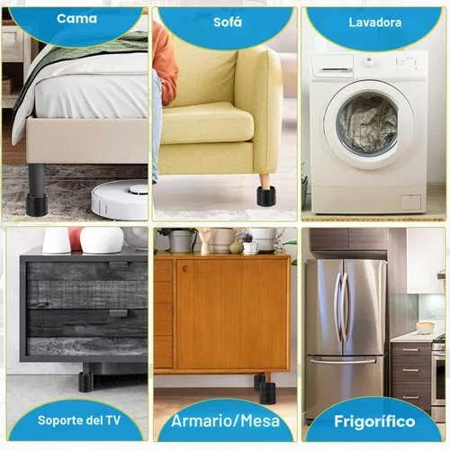 Vista 6 de Elevadores de cama de 1 pulgada, 2 pulgadas, 3 pulgadas, 4 pulgadas de alta resistencia, elevador de muebles ajustable para mesa, escritorio, sofá