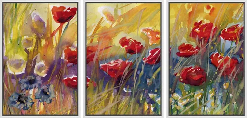 Vista 124 de wall26 Lienzo enmarcado para pared, juego de arte de acuarela pastel, paisaje rural, ilustraciones con formas abstractas, arte moderno, decorativo
