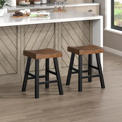 Vista 9 de Juego de mesa de bar Lexicon para 3, juego de mesa pequeña de cocina, mesa de isla de cocina con 3 taburetes de bar de silla de montar, juego