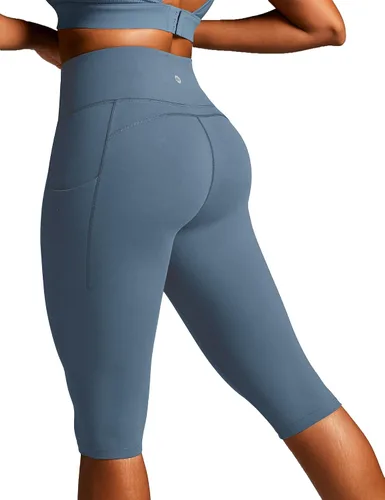 Vista 12 de Leggings capri con bolsillos para mujer, leggings de cintura alta hasta la Negro