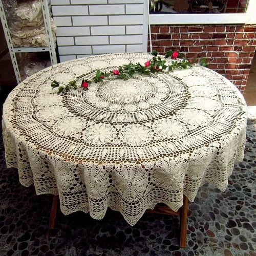 Vista 9 de USTIDE Camino de mesa ovalado de ganchillo hecho a mano de 20 x 31.5 pulgadas, tapices de encaje, decoración de mesa de café, sofá, soporte de TV