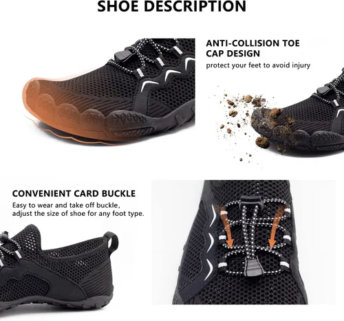Vista 4 de Zapatos de agua para hombre y mujer, secado rápido, atléticos, zapatos deportivos para exteriores, surf, kayak, caminar, senderismo