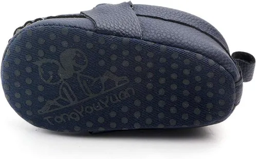 Vista 5 de QIETION Mocasines para bebés y niñas, bonitos zapatos de cuna para recién nacidos, tenis de poliuretano precaminante, perfectos para bautizogateoboda