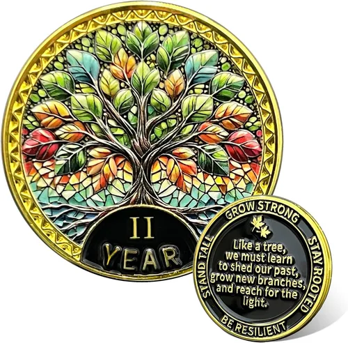 Vista 18 de Árbol de la resiliencia Conmemorativa Recuperación de Monedas Adicción a la Recuperación de Monedas NA AA Fichas y Medallones Moneda de desafío