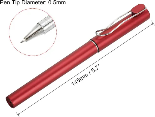 Vista 2 de PATIKIL Bolígrafos de gel de tinta negra, paquete de 12 bolígrafos de punta fina de 0.020 in, suministros de oficina de escritura suave con tapa Rojo