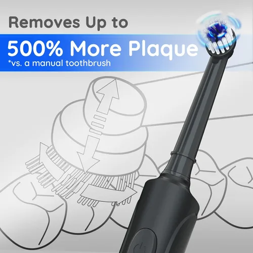 Vista 4 de mornwell Cepillo de dientes eléctrico USB de carga rápida, 3 modos, cepillos de dientes giratorios, cepillos de dientes giratorios recargables con 4