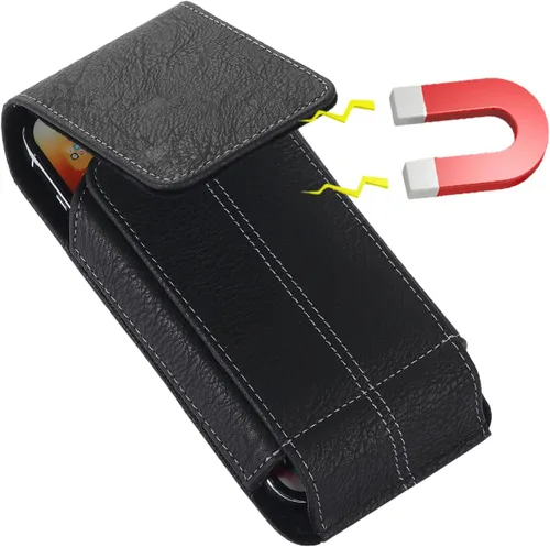 Vista 5 de Funda de piel sintética para teléfono celular, funda giratoria con clip para cinturón para iPhone 17 Pro Max 16 Pro Max, Samsung Galaxy S25 Ultra