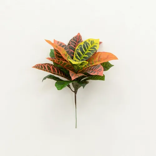 Vista 6 de Nearly Natural 17 pulgadas Garden Croton artificial (tacto real) (juego de 6) plantas de seda, multicolor