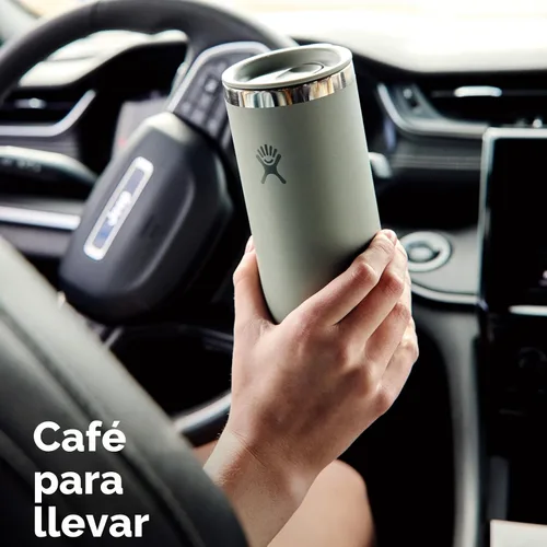 Vista 3 de Hydro Flask Taza de café de viaje – Acero inoxidable aislado, antiderrames, resistente a fugas, vaso de café para llevar, 16 onzas, verde agave