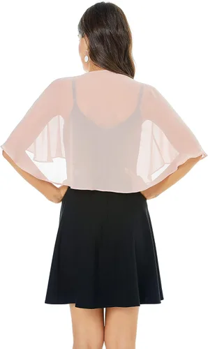 Vista 3 de Chales de encaje de gasa suave para vestido de noche, boda, capa para mujer