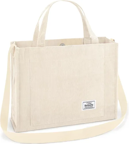 Vista 10 de Corduroy Tote Bag for Women Small Satchel Bag Mini Tote Bag Aesthetic Crossbody Handbag - School Work Travel Shopping