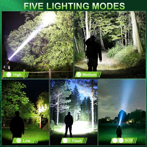 Vista 8 de Bud K Linterna frontal LED recargable, 1000 lúmenes, linterna frontal súper brillante con sensor de movimiento, 8 modos, ajustable a 135°, lámpara