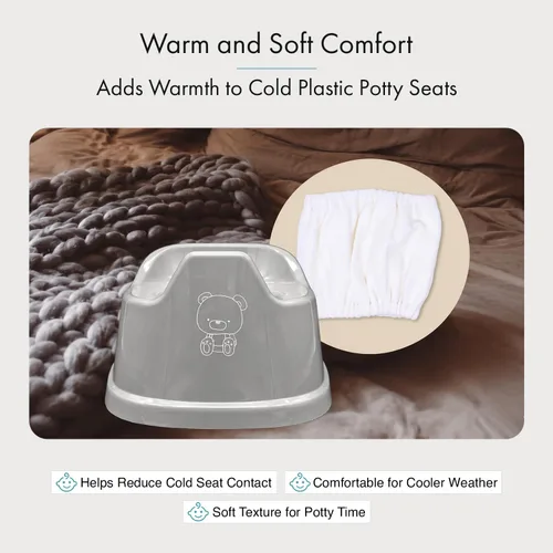 Vista 3 de Potty Cozy for Mini Orinal - Funda de asiento de forro polar de algodón 100% sin teñir, cojín suave y cálido para orinal de bebé, certificado Oeko