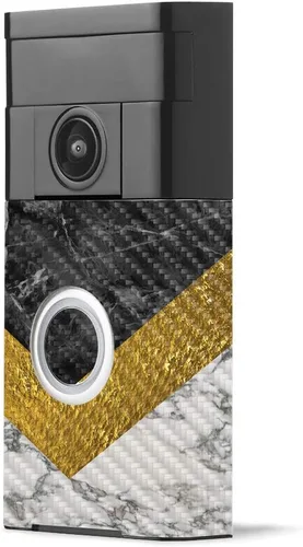 Vista 31 de MightySkins - Piel de fibra de carbono para timbre de video con anillo – Madera abstracta Acabado de fibra de carbono texturizado protector