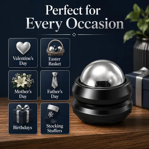 Vista 8 de Flyfan Bola Giratoria para Masaje en Frío - Regalos para Relleno de Calcetas para Hombres, Mujeres, Adolescentes, Niños, Se Mantiene Fría durante 6