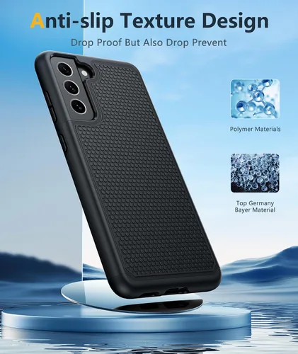 Vista 5 de Funda para Galaxy S21 FE 5G: Funda para teléfono S21 FE Samsung Cubierta protectora de doble capa de servicio pesado rugosa resistente a prueba