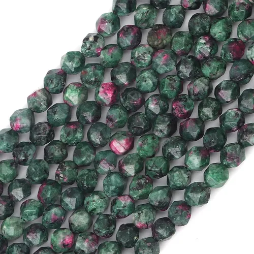 Vista 23 de BEADIA Cuentas redondas de facetas de piedra natural de amazonita de 6 mm para hacer joyas, tira de 36 cm