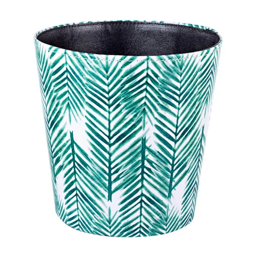 Vista 15 de Cubo de basura de cuero, cesta de basura decorativa retro, canasta de papel pequeña de capacidad de 10 L, bote de basura impermeable para baño