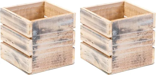 Vista 9 de Macetero de madera con caja de vino estilo l 6 pulgadas cuadrado l blanqueado o rústico con forro de plástico, l centro de mesa de jardín, soporte