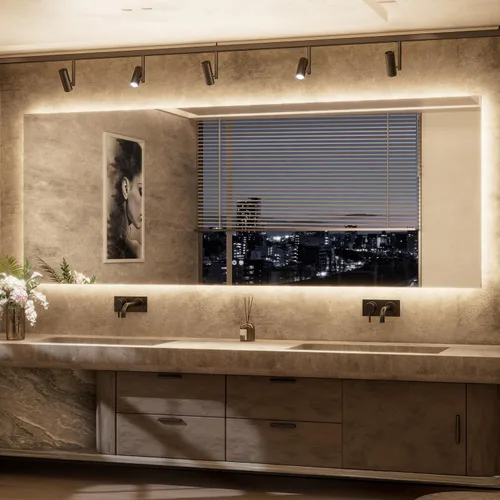Vista 46 de TETOTE - Espejo retroiluminado para baño con luz, botón táctil regulable y función antivaho (horizontal o vertical)
