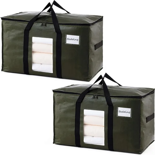 Vista 24 de TAILI - Bolsas de mudanza extra grandes, paquete de 10 bolsas negras resistentes para almacenamiento con ventana visible, asas envolventes