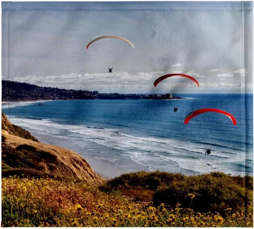 Vista 7 de 3D Rose California Parapente Float Toward La Jolla Shores toalla de mano, 15 x 22 pulgadas, blanco