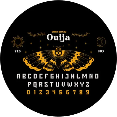 Vista 3 de Ouija Board Oculto Polilla Horror Halloween Diseño Artístico PopSockets intercambiables PopGrip
